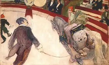 Au Cirque Fernando, l'Ecuyère de Henri de Toulouse-Lautrec (1888).