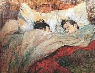 Dans le lit (1893), huile sur toile (54 × 70,5 cm), Paris, musée d'Orsay.