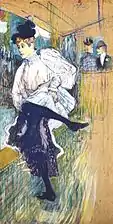 Jane Avril dansant (1892), huile sur toile (86 × 45 cm), Paris, musée d'Orsay.