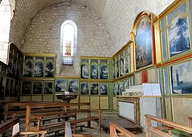 Lambris peints de la chapelle Saint-Antoine-l'Ermite de l'église Saint-Barthélemy de Lauzerte.