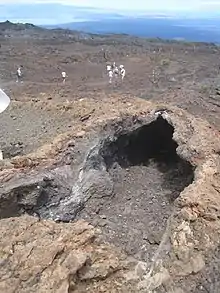 Tunnel de lave dans la Sierra Negra, Île Isabela, Galapagos, Équateur.