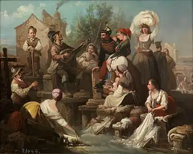 Lavandières au bord du Manzanares à Madrid, huile sur toile, 1859, Madrid, Musée du Prado.