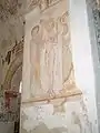 Fresque du XIIe représentant le baptême du Christ