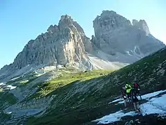 La montée du refuge Auronzo.