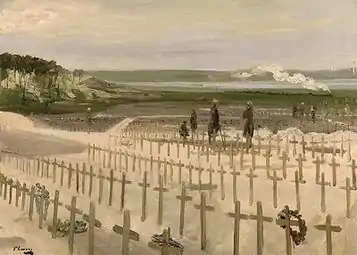 John Lavery, Vue du cimetière militaire d'Étaples, 1919, Londres, Imperial War Museum.