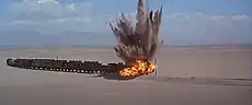 L'assaut du train turc dans Lawrence d'Arabie, filmé dans les dunes de Cabo de Gata, le même décor que le camp des barbaresques dans le Sahara.