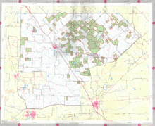 Vue d'une carte présentant en vert les prairies protégées.