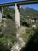 Le Borrigo à Menton sous l'autoroute A8.