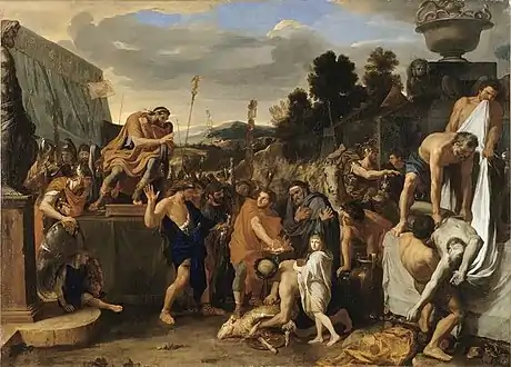 Mucius Scaevola devant Porsenna(1643-1645),musée des Ursulines de Mâcon.