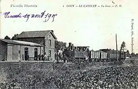 La gare du Catelet-Gouy vers 1910(carte postale).