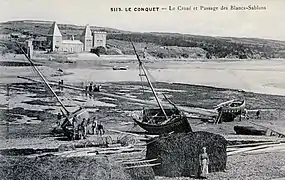 Le Croaë et le passage des Blancs-Sablons vers 1930 (avant la construction de la passerelle du Croaë).