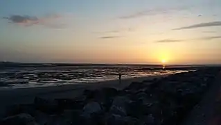 Coucher de soleil sur la Baie de Somme depuis Le Crotoy.