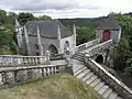 Le Faouët (Morbihan), la chapelle Sainte-Barbe et l'oratoire Saint-Michel : vue extérieure d'ensemble.