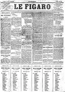 Bulletins de l'Union parisienne de la presse à découper en une du Figaro pour les élections législatives complémentaires du 2 juillet 1871.