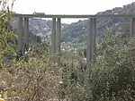 Vallée du Gorbio vue de Gorbio avec l'autoroute.