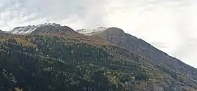 Vue du Gros Crey depuis le hameau du Crêt du Vlé à Orelle.