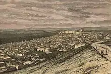 Autre gravure montrant la ville vers 1886.