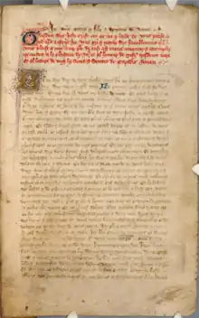 Page de manuscrit médiéval