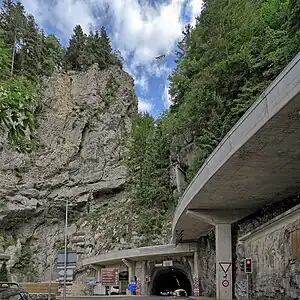 Le tunnel routier (coté nord).