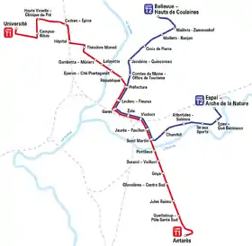 Voir la carte de la ligne.