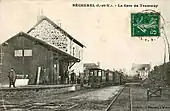 La gare de Bécherel, terminus de l'embranchement qui débutait à La Mézière, sur la ligne Rennes - Saint-Malo.