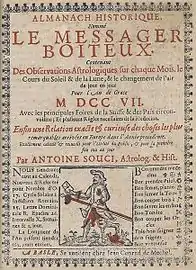 Le Messager Boiteux, page de titre 1707.