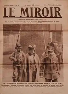 Une du no 59, 10 janvier 1915 : Lieutenant von Frostner, fait prisonnier par l'armée française, de passage en gare de Reims.