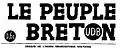 Le Peuple breton est écrit en majuscules noires sur deux lignes, « UDB » figure en blanc dans la lettre O