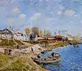 Le Quai à sable, Port-Marly 1875 par Alfred Sisley