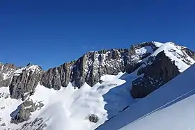 Vue de la face sud du Râteau depuis la Tête Nord du Replat.