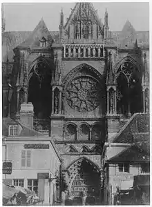 Façade de la nef nord de la cathédrale de Reims (1851).