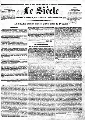 Image illustrative de l’article Le Siècle (journal)