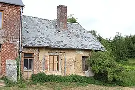 Maison ancienne avec ses murs en torchis.