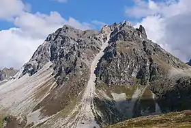 Le Toûno vu depuis le chemin de l'hôtel Weisshorn, au-dessus de Saint-Luc.