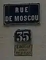 Plaque Berger au 35, rue de Moscou.