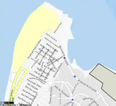 Carte des voies au nord de la commune