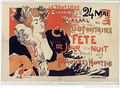 Affiche couleur montrant une chanteuse de cabaret.
