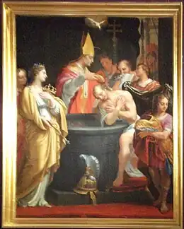 Le baptême de Clovis, par Jean Hélart, école de Reims, XVIIe siècle.