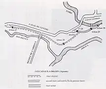 Le canal à Digoin avant le pont-canal.