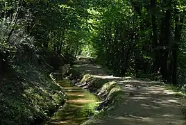 Le canal des moines surplombant les gorges du Coiroux.