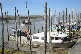 Chaland-atelier mytilicole du port de L'Aiguillon-sur-Mer en Vendée