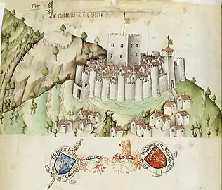 Château de Lavieu dont Louis VII octroya les droits régaliens à Guigues II en 1167.