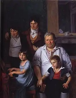 Portrait d'un homme et de ses enfants (début du XIXe siècle), par Jacques-Louis David.