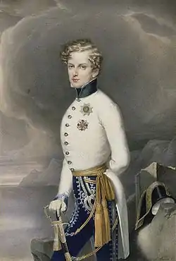 Portrait en pied du duc de Reichstadt par Léopold Bucher, 1832.