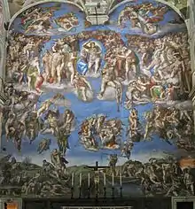 le jugement dernier, Public domain, via Wikimedia Commons url : https://upload.wikimedia.org/wikipedia/commons/7/79/Last_Judgement_by_Michelangelo.jpg
