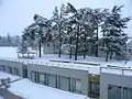 Le lycée Claude-Lebois (Saint-Chamond) sous la neige.