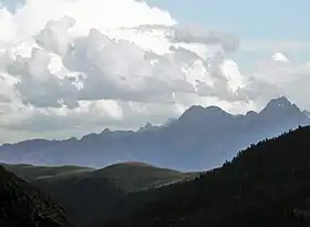 Vue du pic de Hourgade et du massif du Luchonnais.