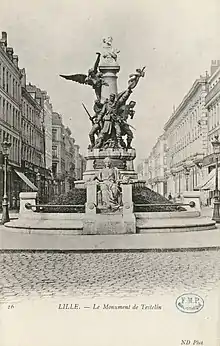 Monument commémoratif de la défense nationale en 1870 à Lille, détruit en 1918.