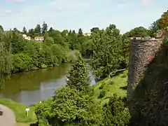 Vue du haut de la Porte de la Poterne.