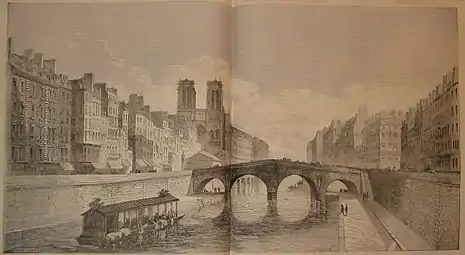 Gravure représentant le pont en 1857.